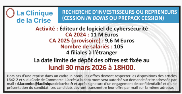 Appel d&rsquo;offres société d&rsquo;édition de logiciel en cybersécurité